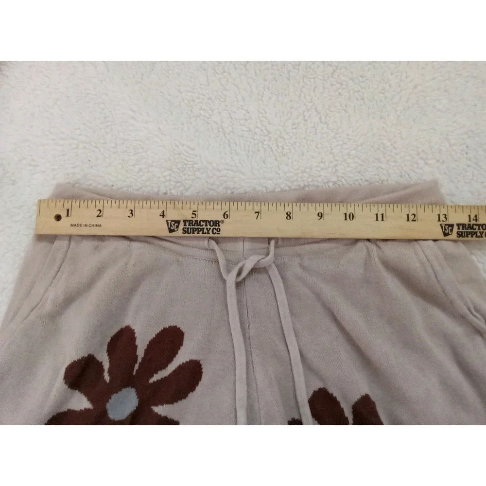 Ekouaer Light‎ Brown Dark Sunflowers Pajama Lounge Shorts/longleeve Knit Set S
